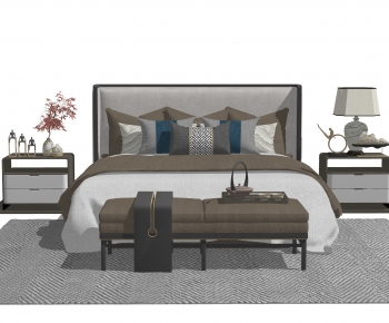 New Chinese Style Double Bed-ID:505280538