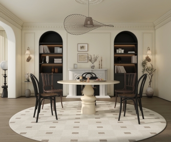 French Style Retro Style Dining Room-ID:338710076