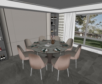 Modern Dining Table And Chairs-ID:990876914