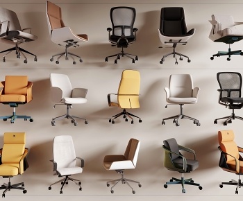 现代办公椅组合3D模型