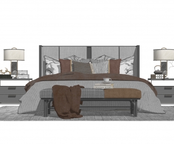Modern Double Bed-ID:175903086