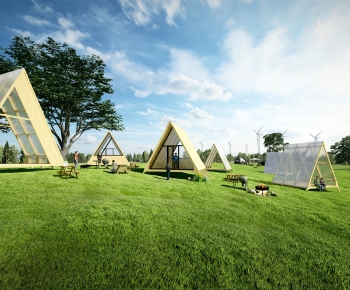 现代露营帐篷公园景观-ID:642640119