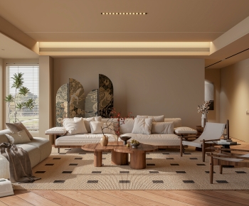 Wabi-sabi Style A Living Room-ID:972065938