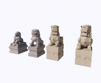 新中式狮子石雕小品-ID:119952927