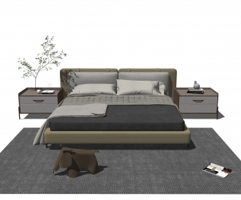 Modern Double Bed-ID:691280417