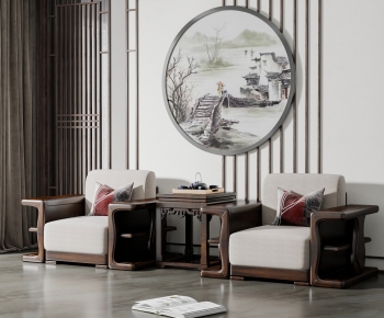 New Chinese Style Single Sofa-ID:396220751