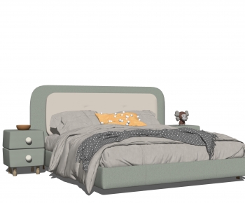 Modern Double Bed-ID:291909932