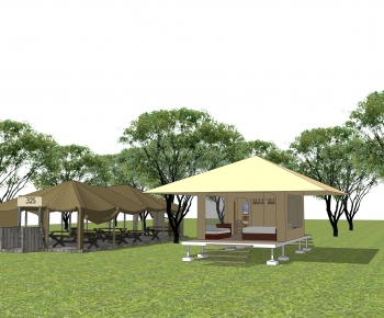 现代露营帐篷公园景观-ID:912544013