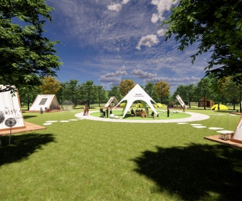 现代露营帐篷公园景观-ID:972168921