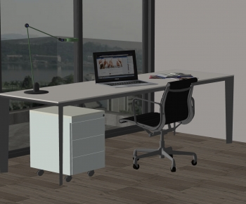 Modern Office Desk And Chair-ID:296423913