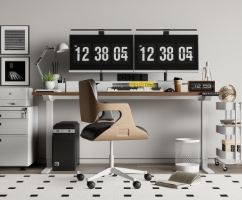 Modern Computer Desk And Chair-ID:266958004