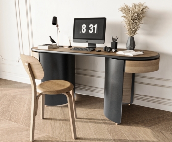 Modern Computer Desk And Chair-ID:136591911