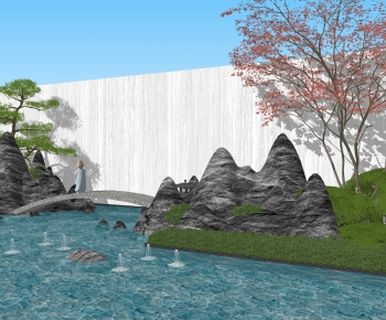 New Chinese Style Rockery Waterscape-ID:702529082