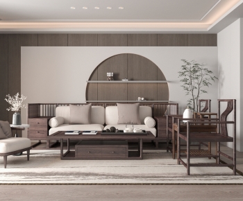 New Chinese Style A Living Room-ID:894403933