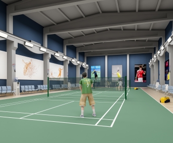 Modern Indoor Badminton Court-ID:896784072