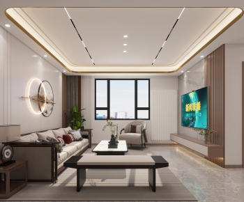 New Chinese Style A Living Room-ID:307269102
