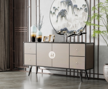 New Chinese Style Entrance Cabinet-ID:746669861