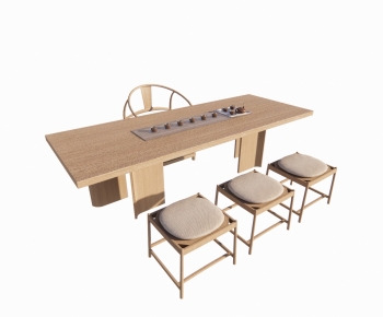 新中式茶桌椅坐凳组合-ID:128349077