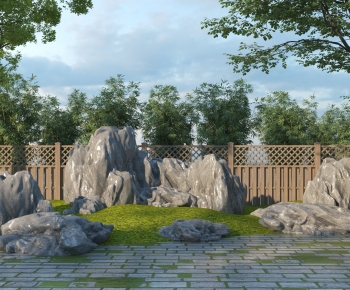 新中式石头假山景观小品-ID:388325934
