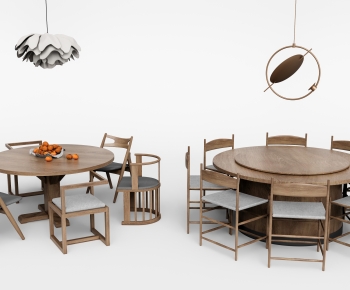 Wabi-sabi Style Dining Table And Chairs-ID:580744038