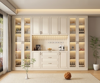 Wabi-sabi Style Wine Cabinet-ID:124552014