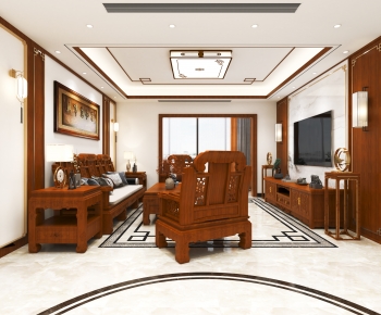 Chinese Style A Living Room-ID:365793941