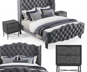 Modern Double Bed-ID:857948069
