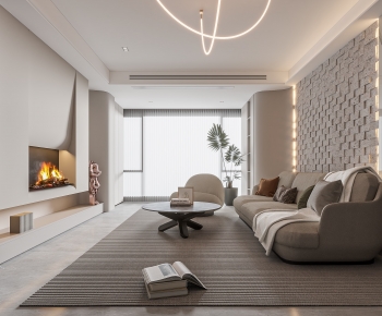 Modern Wabi-sabi Style A Living Room-ID:712099083