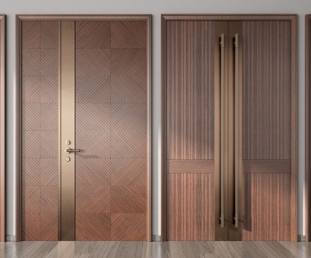 Modern New Chinese Style Unequal Double Door-ID:101928006