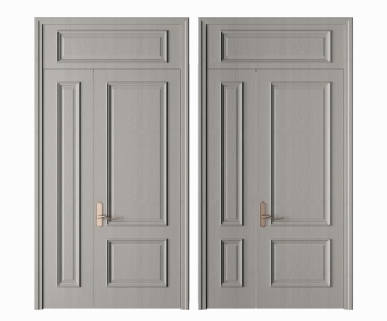 American Style Simple European Style Unequal Double Door-ID:420850998
