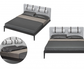 Modern Nordic Style Double Bed-ID:728521113