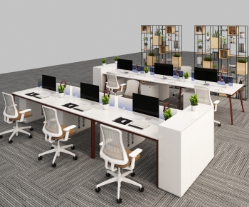 Modern Office Desk And Chair-ID:733559196