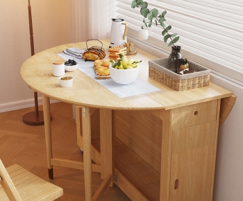 北欧原木折叠餐桌 食物-ID:506449942