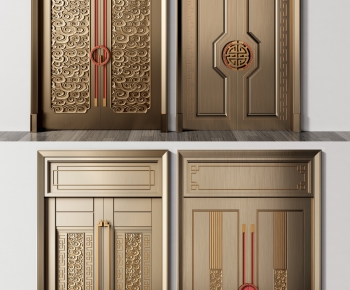 New Chinese Style Double Door-ID:298610931