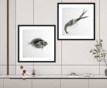 现代鱼虾图案装饰挂画-ID:343295104