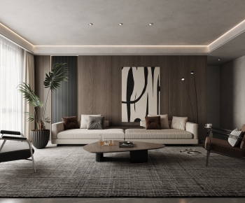 Modern Wabi-sabi Style A Living Room-ID:141514063