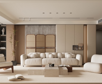 Wabi-sabi Style A Living Room-ID:782398942