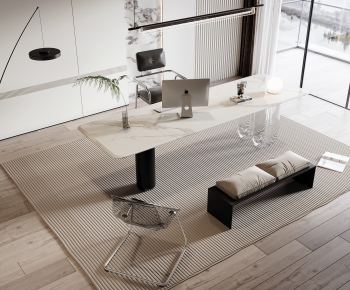 Modern Computer Desk And Chair-ID:309339051
