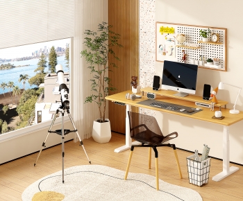 Modern Computer Desk And Chair-ID:124969966