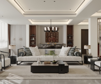 New Chinese Style A Living Room-ID:414184097