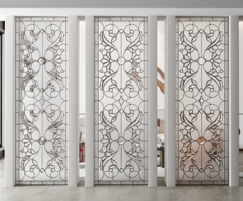 French Style Glass Screen Partition-ID:695364007