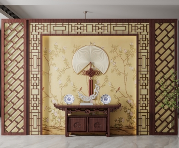 New Chinese Style Entrance Cabinet-ID:468610051