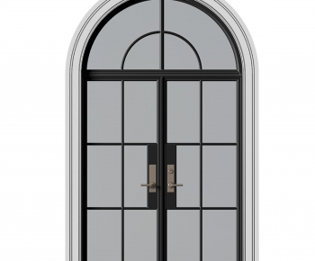 现代玻璃拱形双开门-ID:936888935