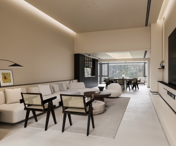 Modern Wabi-sabi Style A Living Room-ID:233663082