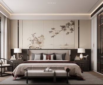 New Chinese Style Bedroom-ID:972604995