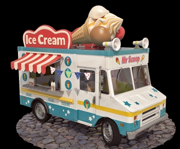 现代冰淇淋卡车售货车-ID:865351928