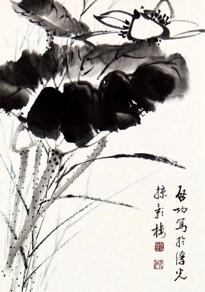 中式写意国画花卉挂画-ID:5803331