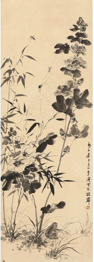 中式写意国画花卉挂画-ID:5803361