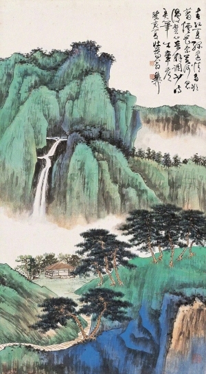 中式写意国画山水挂画-ID:5803367