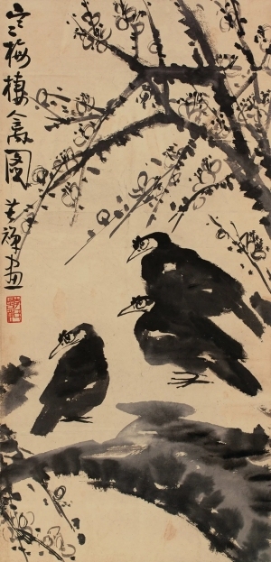 中式写意国画鸟挂画-ID:5803368